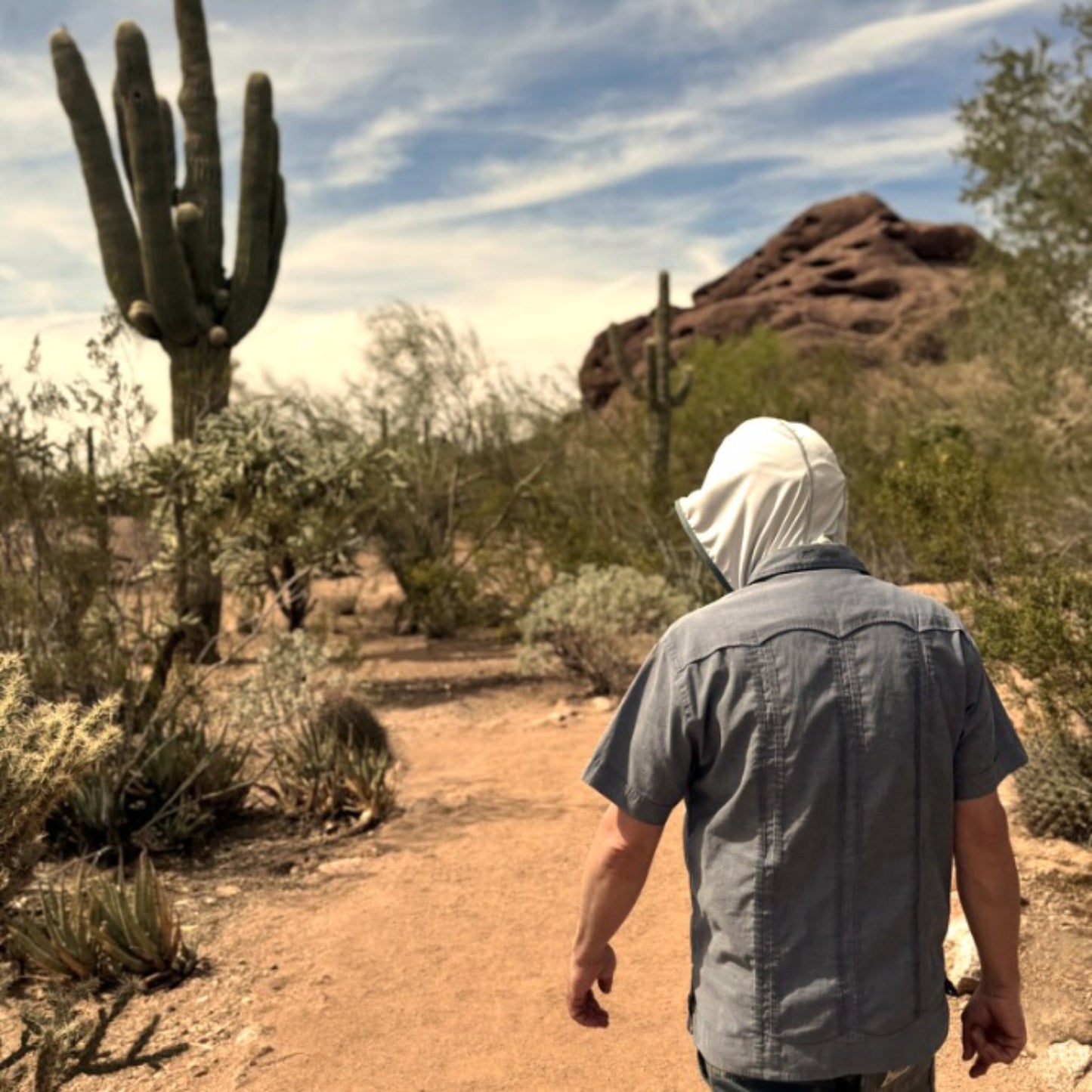 sun hoody works with any shirt hiking in the desert