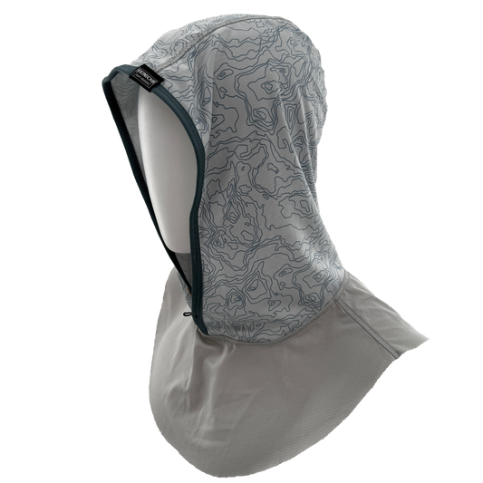 UV Protective Hood—Lt. Grey/Blue Topo