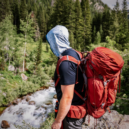 UV Protective Hood—Lt. Grey/Blue Topo