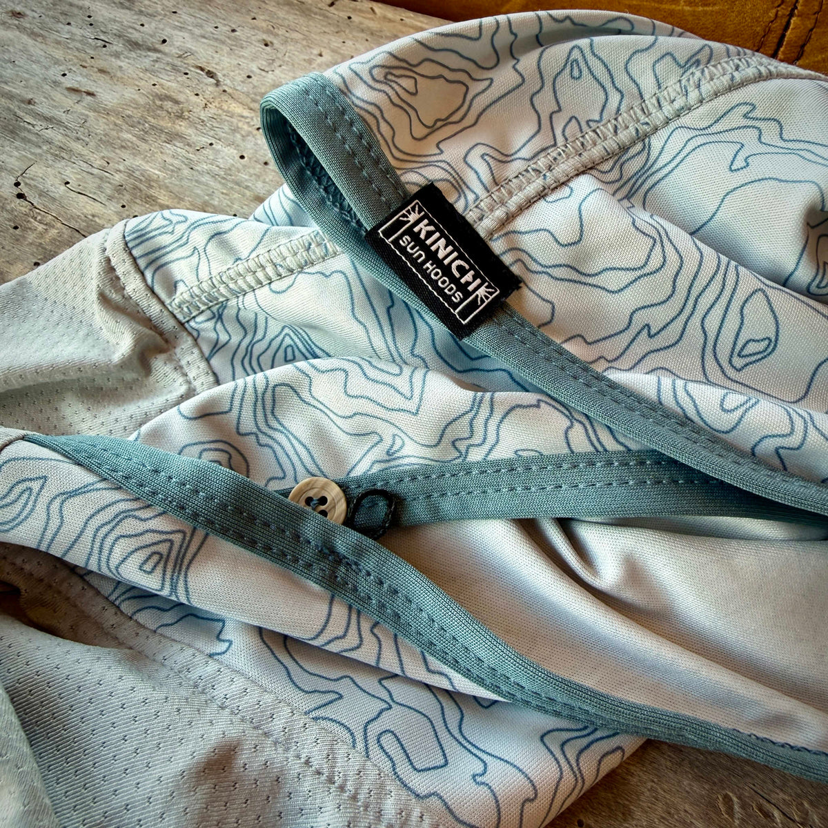 UV Protective Hood—Lt. Grey/Blue Topo