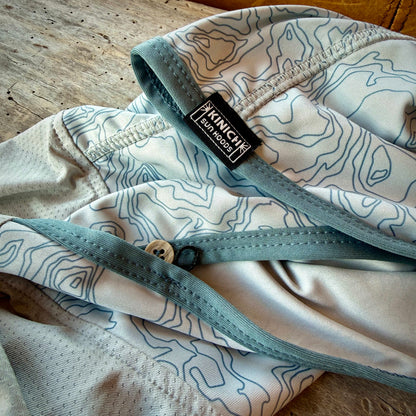 UV Protective Hood—Lt. Grey/Blue Topo