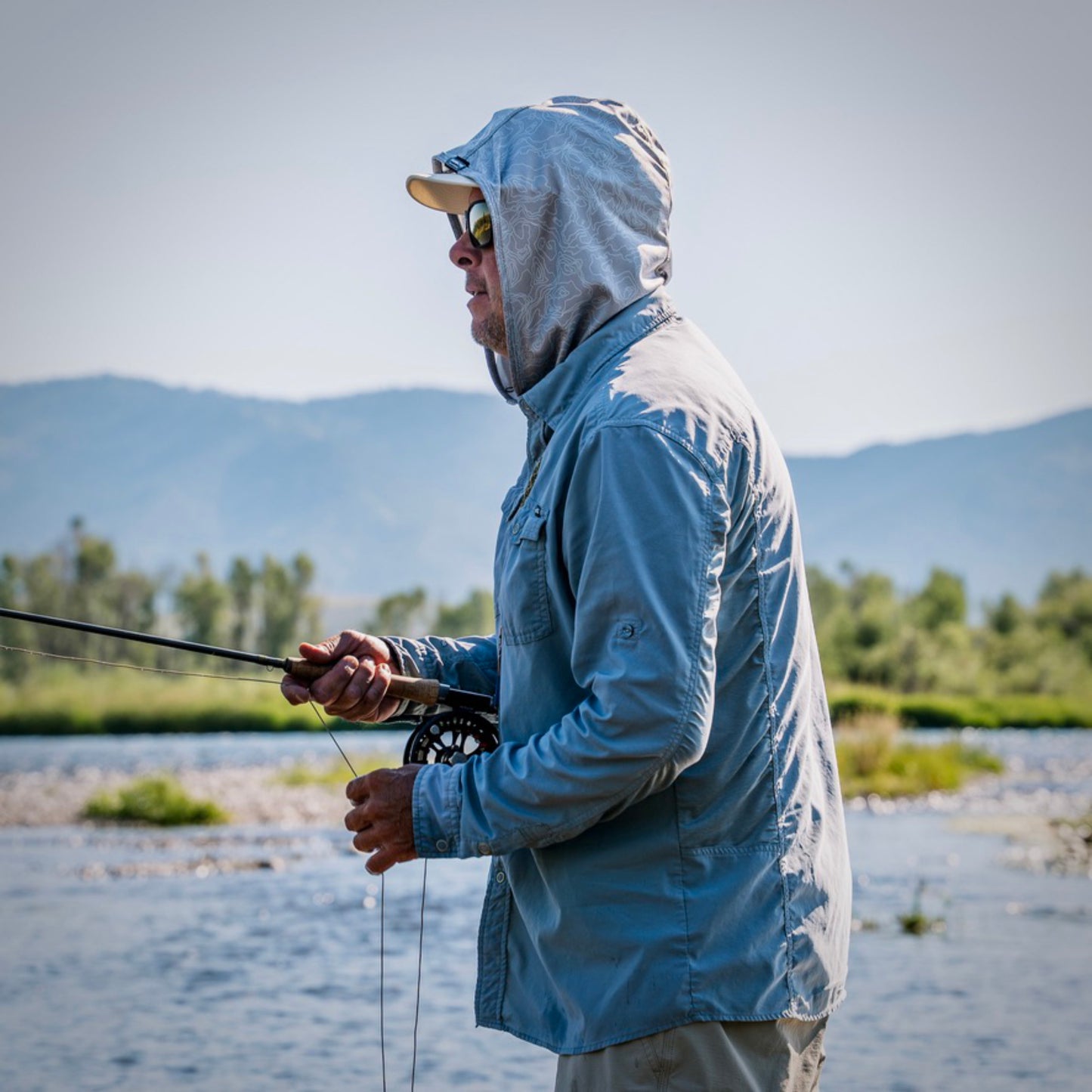 UV Protective Hood—Grey Topo