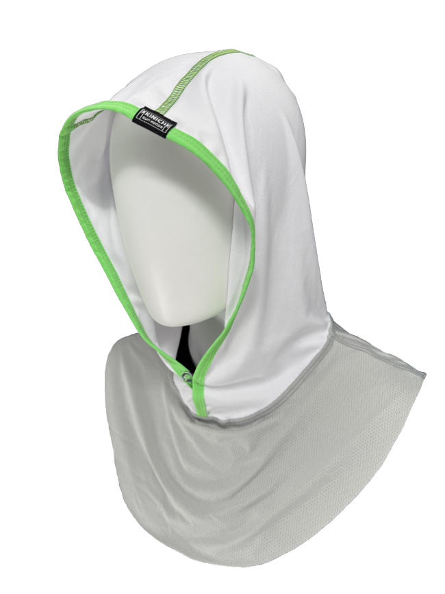 White and Scream Green no background Kinich Sun Hoody
