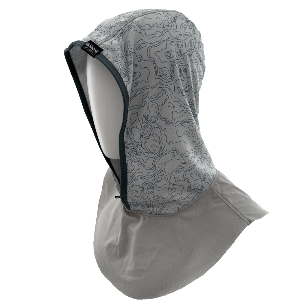 UV Protective Hood—Lt. Grey/Blue Topo