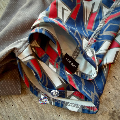 Red, White, and Blue-UV Protective Hood