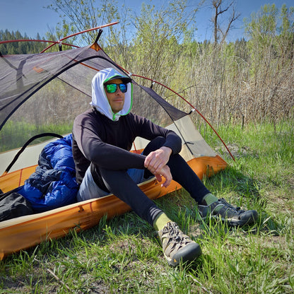 Kinich Sun Hood - UV Protective Hood - White / Scream Green