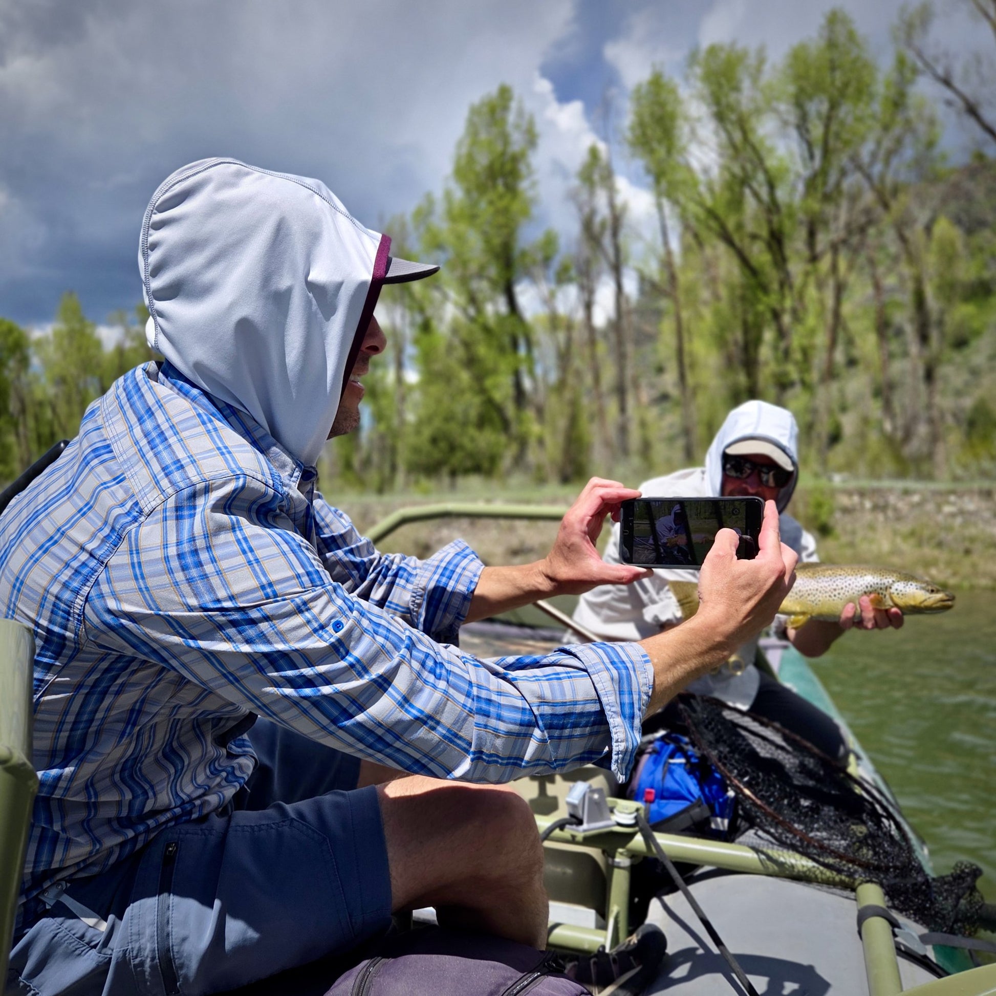 Fly Fishing and rafting with Kinich Sun Hood.